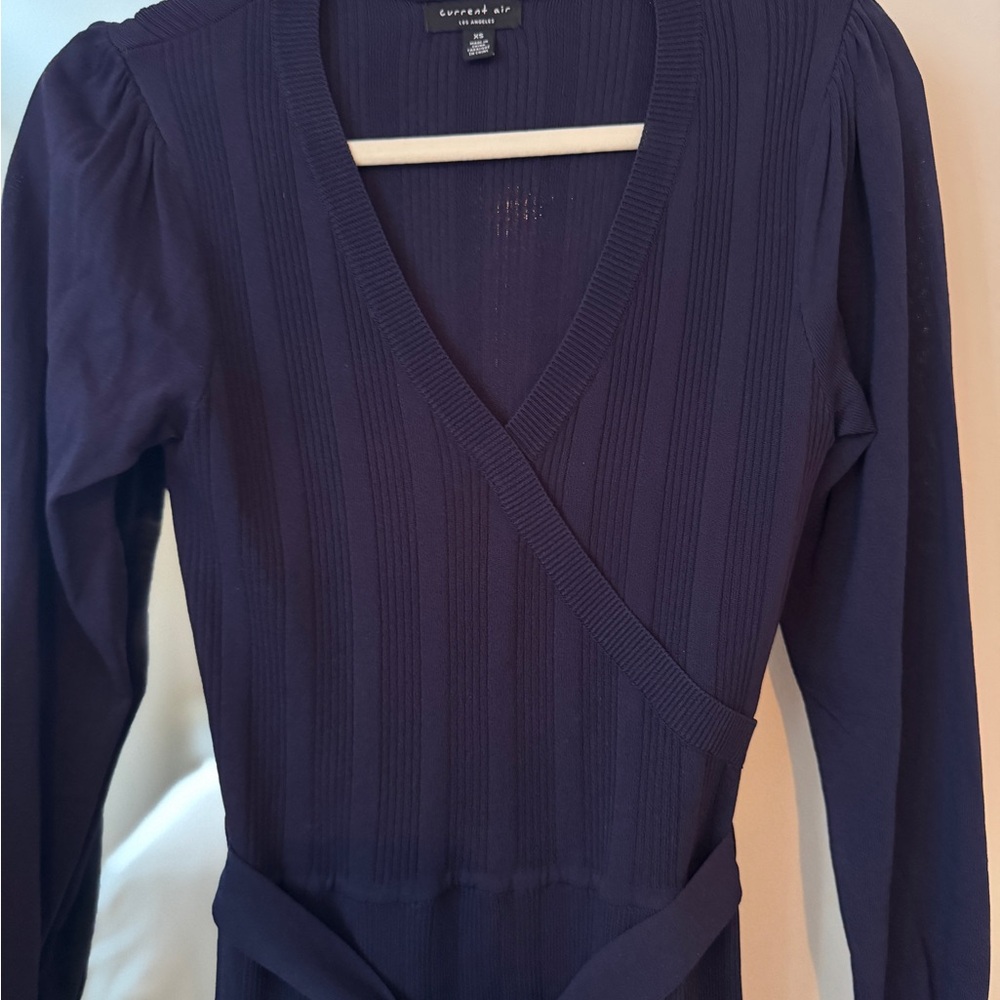 Current Air Navy Blue Long Sleeve Dress